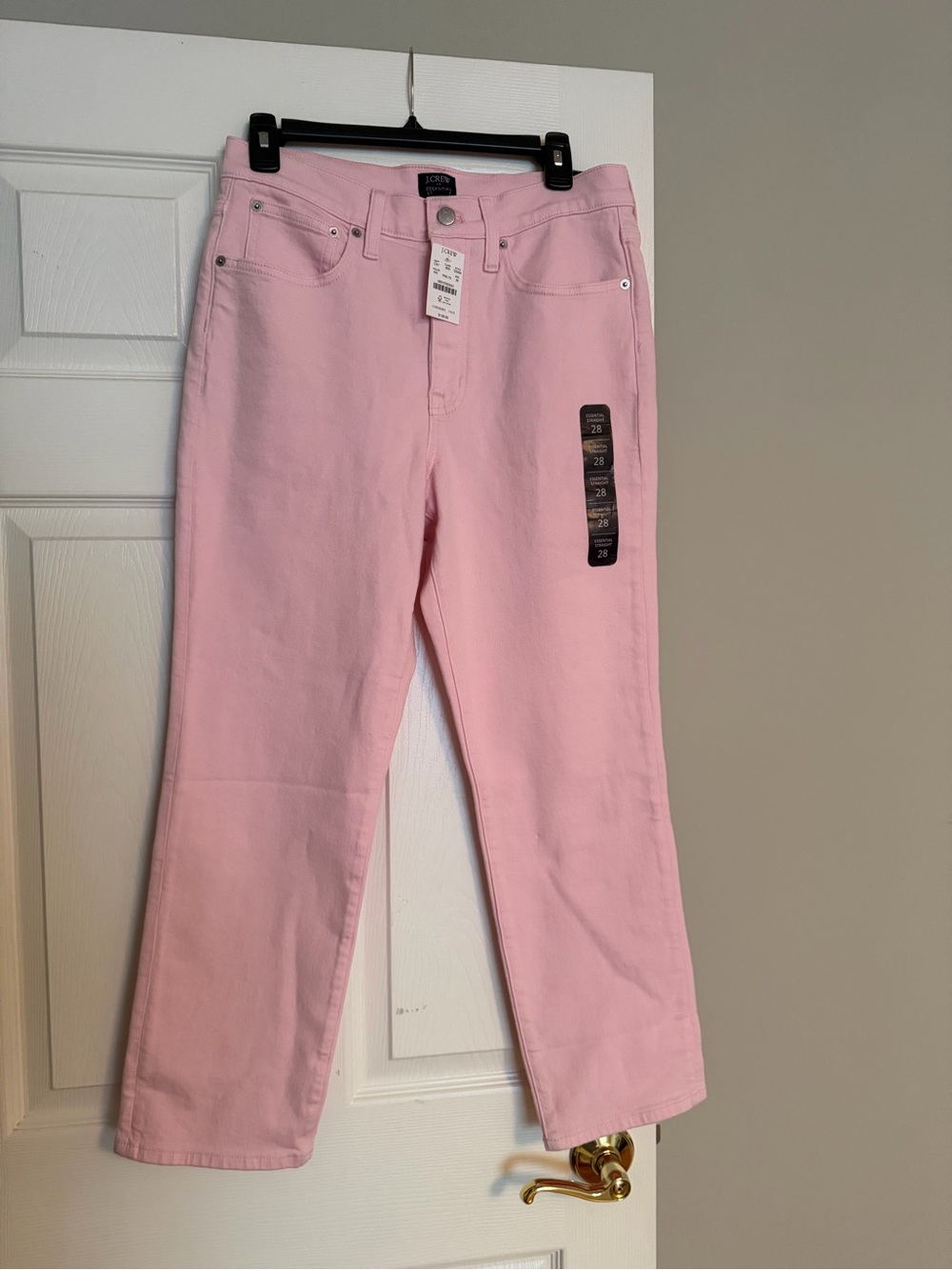 J. Crew Soft Pink Straight-Leg Jeans